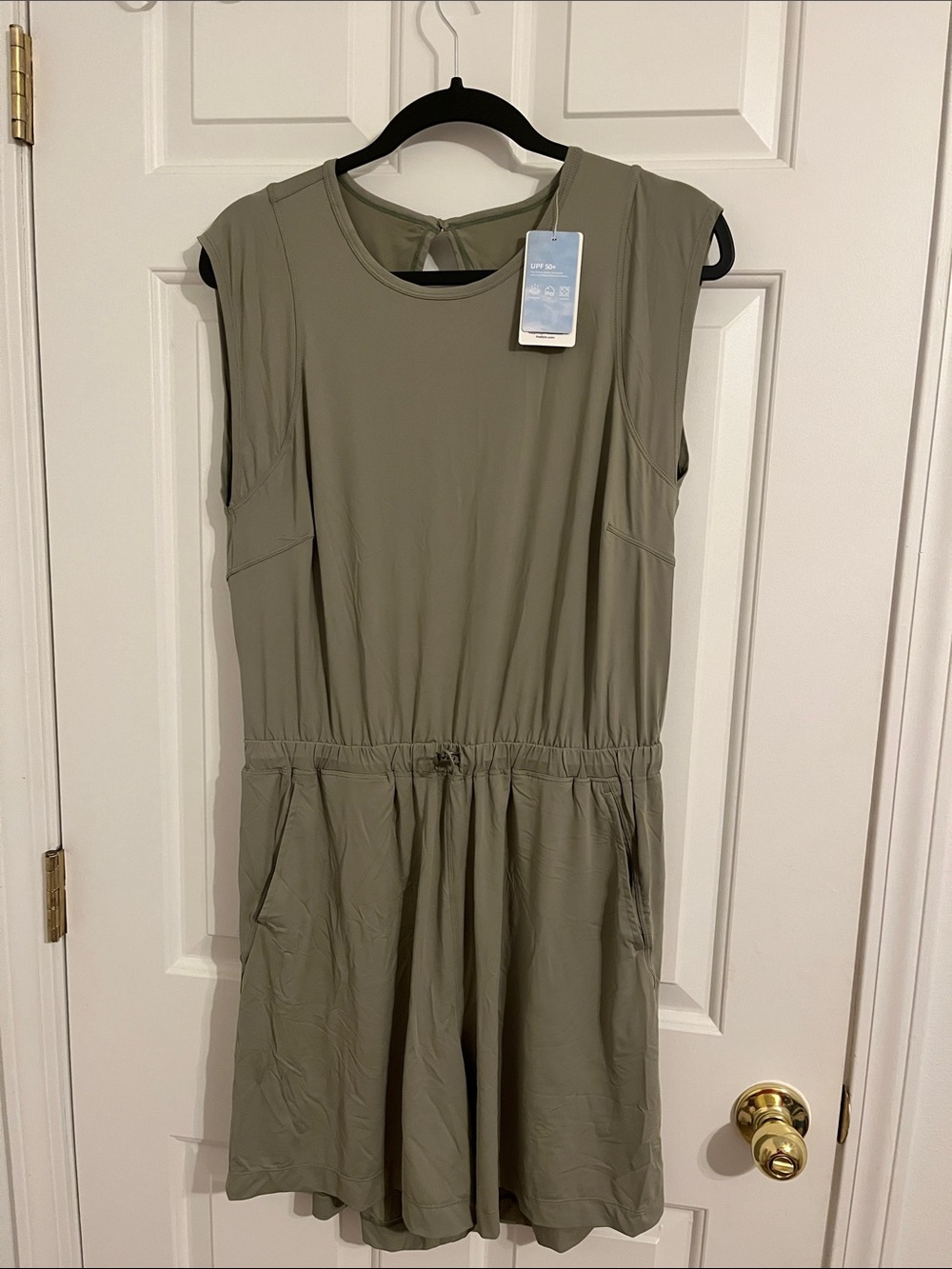 Sleeveless Olive Drawstring Romper for Women